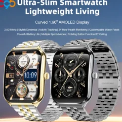 696 MT67 Smart Watch 1.96 inch Smartwatch Fitness Running Watch Bluetooth ECG+PPG Pedometer Call Reminder Compatible with Android iOS Women Men Long Standby Waterproof Media Control IP 67 40mm Watch