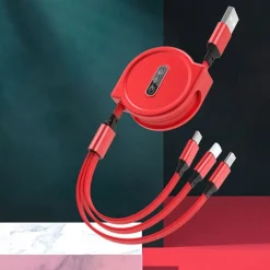2023 New 3 In 1 Retractable USB Cable Mobile Phone Universal Charger Cable Fast Charging Cable USB Cable for Iphone for samsung for HUAWEI for Xiaomi for OPPO for Google