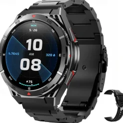 2025 New 1.43 inch GPS Compass Altitude Outdoor Barometer SmartWatch HD 466*466 AMOLED Screen Heart rate Bluetooth Call IP68 Waterproof Man Smart Bracelet