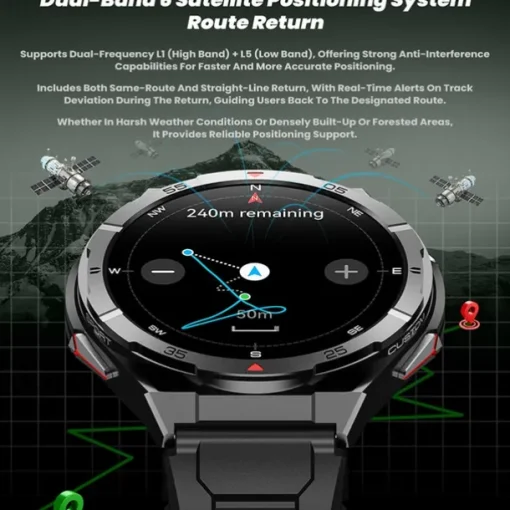 2025 New 1.43 inch GPS Compass Altitude Outdoor Barometer SmartWatch HD 466*466 AMOLED Screen Heart rate Bluetooth Call IP68 Waterproof Man Smart Bracelet
