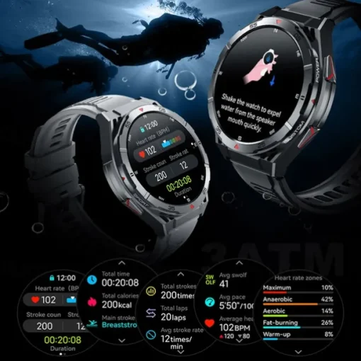 2025 New 1.43 inch GPS Compass Altitude Outdoor Barometer SmartWatch HD 466*466 AMOLED Screen Heart rate Bluetooth Call IP68 Waterproof Man Smart Bracelet