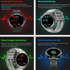 2025 New 1.43 inch GPS Compass Altitude Outdoor Barometer SmartWatch HD 466*466 AMOLED Screen Heart rate Bluetooth Call IP68 Waterproof Man Smart Bracelet