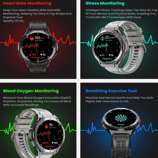 2025 New 1.43 inch GPS Compass Altitude Outdoor Barometer SmartWatch HD 466*466 AMOLED Screen Heart rate Bluetooth Call IP68 Waterproof Man Smart Bracelet