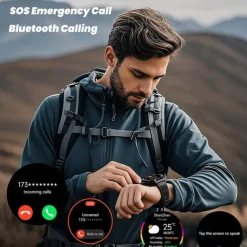 2025 New 1.43 inch GPS Compass Altitude Outdoor Barometer SmartWatch HD 466*466 AMOLED Screen Heart rate Bluetooth Call IP68 Waterproof Man Smart Bracelet