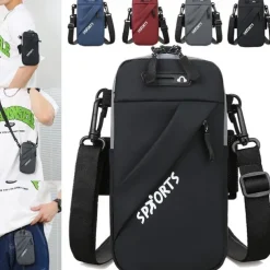 2023 New Multi Functional 3 IN 1 Outdoor Sports Fitness Running Mountaineering Mobile Phone Bag Travel Small Bag Cross Body Waist Hanging Arm Bag Single Shoulder Bag