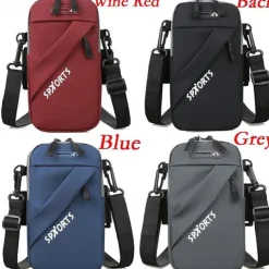 2023 New Multi Functional 3 IN 1 Outdoor Sports Fitness Running Mountaineering Mobile Phone Bag Travel Small Bag Cross Body Waist Hanging Arm Bag Single Shoulder Bag