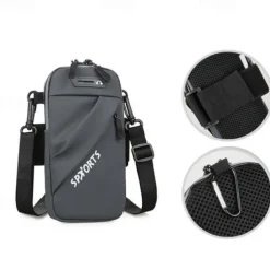 2023 New Multi Functional 3 IN 1 Outdoor Sports Fitness Running Mountaineering Mobile Phone Bag Travel Small Bag Cross Body Waist Hanging Arm Bag Single Shoulder Bag