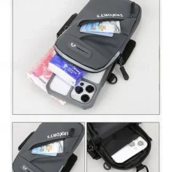 2023 New Multi Functional 3 IN 1 Outdoor Sports Fitness Running Mountaineering Mobile Phone Bag Travel Small Bag Cross Body Waist Hanging Arm Bag Single Shoulder Bag