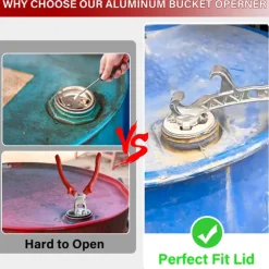 2025 New Multifunction Aluminum Bucket Opener, 5 Gallon Pail Opener, Metal Bucket Opener, Lid Remover Opener Tool, Fits 2