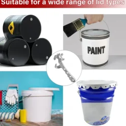 2025 New Multifunction Aluminum Bucket Opener, 5 Gallon Pail Opener, Metal Bucket Opener, Lid Remover Opener Tool, Fits 2