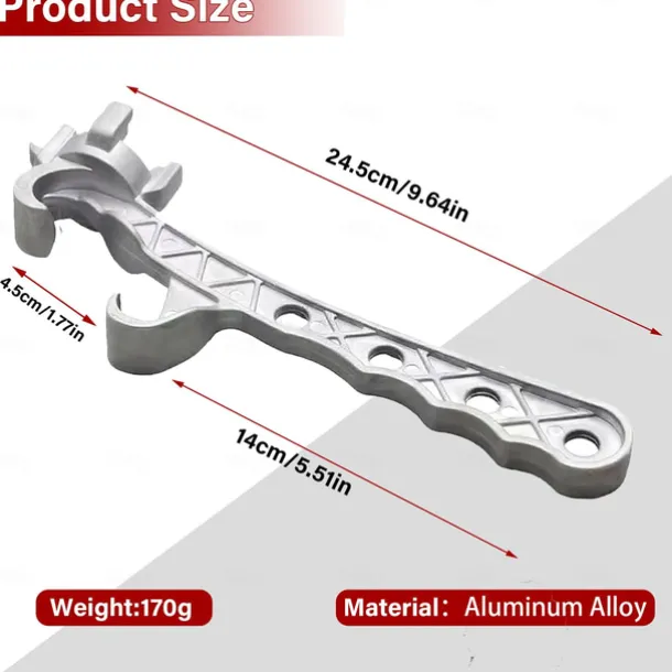 2025 New Multifunction Aluminum Bucket Opener, 5 Gallon Pail Opener, Metal Bucket Opener, Lid Remover Opener Tool, Fits 2" and 3/4" Bung Caps, Metal Can Opener Lid Remover Tool for Home Industrial Use