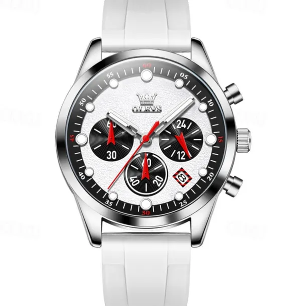 2024 New Olevs Brand Men'S Watches Chronograph Calendar 24-Hour Indication Quartz Watch Three Eyes Six Hands Waterproof Sports Men'S Wristwatch