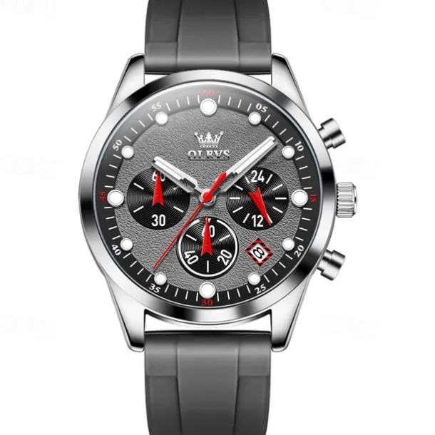 2024 New Olevs Brand Men'S Watches Chronograph Calendar 24-Hour Indication Quartz Watch Three Eyes Six Hands Waterproof Sports Men'S Wristwatch