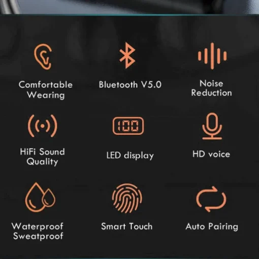 2023 New TWS Wireless Earphones Hifi Stereo Noise Cancelling Earbuds In Ear Touch Headsets Music Sports Earbuds For Smartphones