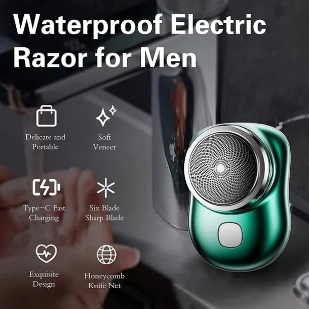 2023 New Upgrade Powerful Storm Shaver Men's Electric Shavers, Rechargeable USB Electric Shaver, Portable Mini Shaver, Pocket Size Wet and Dry, Easy One-Button Use