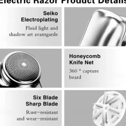 2023 New Upgrade Powerful Storm Shaver Men's Electric Shavers, Rechargeable USB Electric Shaver, Portable Mini Shaver, Pocket Size Wet and Dry, Easy One-Button Use