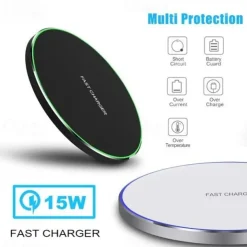 2023 NEW 15W Wireless Fast Charger Pad Phone Charger Dock for iPhone 14 13 12 11 iPhone 13 13 Pro 11 X Xs Max Xr 8plus 8 Samsung Galaxy S30 S21 S20 S10 S9 S8 S7 S6 Huawei P40 Pro