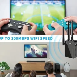 2023 Newest 2.4G WiFi Extender WiFi Booster Cover Up To 9800 Sq.ft & 50 Devices WiFi Range Extenders Signal Booster For Home Wireless Internet Signal Amplifier With Ethernet Port WiFi Repeater