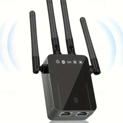 2023 Newest 2.4G WiFi Extender WiFi Booster Cover Up To 9800 Sq.ft & 50 Devices WiFi Range Extenders Signal Booster For Home Wireless Internet Signal Amplifier With Ethernet Port WiFi Repeater