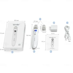 2023 Newest 540pins EMS Derma Roller Micro Current Microneedling Roller with Red Blue Light Therapy and Vibration Bio Roller G5