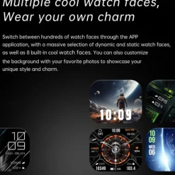 696 NX23 Smart Watch 2 inch Smart Band Fitness Bracelet Bluetooth Pedometer Call Reminder Sleep Tracker Compatible with Android iOS Women Men Hands-Free Calls Message Reminder IPX-0 51mm Watch Case