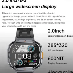 696 NX23 Smart Watch 2 inch Smart Band Fitness Bracelet Bluetooth Pedometer Call Reminder Sleep Tracker Compatible with Android iOS Women Men Hands-Free Calls Message Reminder IPX-0 51mm Watch Case