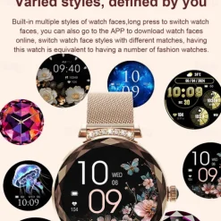 696 NX7PRO Smart Watch 1.19 inch Smartwatch Fitness Running Watch Bluetooth ECG+PPG Pedometer Call Reminder Compatible with Android iOS Women Hands-Free Calls Message Reminder IP 67 40mm Watch Case