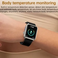 696 P300 Air Pump Blood Glucose Watch Smart Watch 1.83 inch Bluetooth Pedometer Call Reminder Sleep Tracker Compatible with Android iOS Men Hands-Free Calls Message Reminder IP67 40mm