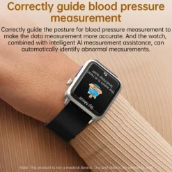 696 P300 Air Pump Blood Glucose Watch Smart Watch 1.83 inch Bluetooth Pedometer Call Reminder Sleep Tracker Compatible with Android iOS Men Hands-Free Calls Message Reminder IP67 40mm