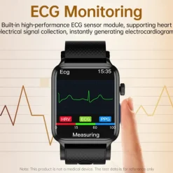 696 P300 Air Pump Blood Glucose Watch Smart Watch 1.83 inch Bluetooth Pedometer Call Reminder Sleep Tracker Compatible with Android iOS Men Hands-Free Calls Message Reminder IP67 40mm