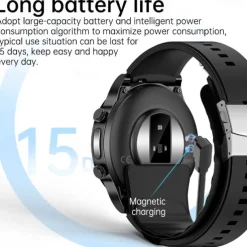 696 P70 Blood Glucose Watch Smart Watch 1.32 inch Smart Band Fitness Bracelet Bluetooth ECG+PPG Temperature Monitoring Pedometer Compatible with Android iOS Men Message Reminder IP 67 43mm Watch Case