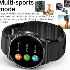 696 P70 Blood Glucose Watch Smart Watch 1.32 inch Smart Band Fitness Bracelet Bluetooth ECG+PPG Temperature Monitoring Pedometer Compatible with Android iOS Men Message Reminder IP 67 43mm Watch Case