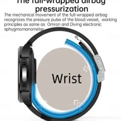 696 P70 Blood Glucose Watch Smart Watch 1.32 inch Smart Band Fitness Bracelet Bluetooth ECG+PPG Temperature Monitoring Pedometer Compatible with Android iOS Men Message Reminder IP 67 43mm Watch Case