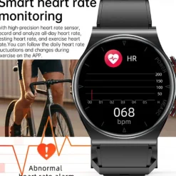696 P70 Blood Glucose Watch Smart Watch 1.32 inch Smart Band Fitness Bracelet Bluetooth ECG+PPG Temperature Monitoring Pedometer Compatible with Android iOS Men Message Reminder IP 67 43mm Watch Case