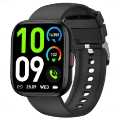 696 P114 Smart Watch 1.85 inch Smart Band Fitness Bracelet Bluetooth Pedometer Call Reminder Sleep Tracker Compatible with Android iOS Women Men Hands-Free Calls Message Reminder IP 67 40mm Watch Case