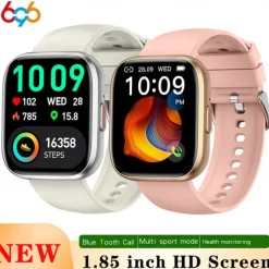 696 P114 Smart Watch 1.85 inch Smart Band Fitness Bracelet Bluetooth Pedometer Call Reminder Sleep Tracker Compatible with Android iOS Women Men Hands-Free Calls Message Reminder IP 67 40mm Watch Case