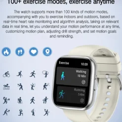 696 P114 Smart Watch 1.85 inch Smart Band Fitness Bracelet Bluetooth Pedometer Call Reminder Sleep Tracker Compatible with Android iOS Women Men Hands-Free Calls Message Reminder IP 67 40mm Watch Case