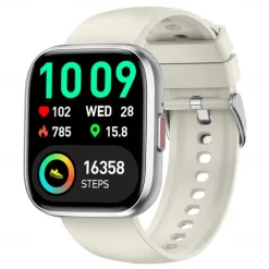 696 P114 Smart Watch 1.85 inch Smart Band Fitness Bracelet Bluetooth Pedometer Call Reminder Sleep Tracker Compatible with Android iOS Women Men Hands-Free Calls Message Reminder IP 67 40mm Watch Case