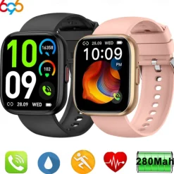 696 P114 Smart Watch 1.85 inch Smart Band Fitness Bracelet Bluetooth Pedometer Call Reminder Sleep Tracker Compatible with Android iOS Women Men Hands-Free Calls Message Reminder IP 67 40mm Watch Case