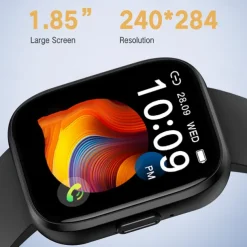 696 P114 Smart Watch 1.85 inch Smart Band Fitness Bracelet Bluetooth Pedometer Call Reminder Sleep Tracker Compatible with Android iOS Women Men Hands-Free Calls Message Reminder IP 67 40mm Watch Case