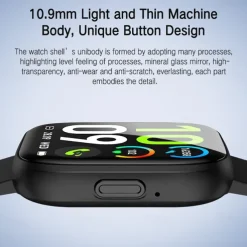 696 P114 Smart Watch 1.85 inch Smart Band Fitness Bracelet Bluetooth Pedometer Call Reminder Sleep Tracker Compatible with Android iOS Women Men Hands-Free Calls Message Reminder IP 67 40mm Watch Case