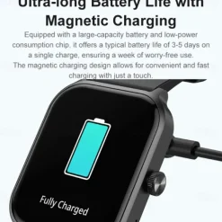 696 P85 Smart Watch 1.93 inch Smart Band Fitness Bracelet Bluetooth Pedometer Call Reminder Sleep Tracker Compatible with Android iOS Women Men Hands-Free Calls Message Reminder IP 67 39mm Watch Case