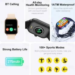 696 P85 Smart Watch 1.93 inch Smart Band Fitness Bracelet Bluetooth Pedometer Call Reminder Sleep Tracker Compatible with Android iOS Women Men Hands-Free Calls Message Reminder IP 67 39mm Watch Case