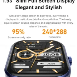 696 P85 Smart Watch 1.93 inch Smart Band Fitness Bracelet Bluetooth Pedometer Call Reminder Sleep Tracker Compatible with Android iOS Women Men Hands-Free Calls Message Reminder IP 67 39mm Watch Case