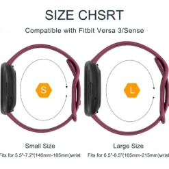 5 Pack Bands Compatible with Fitbit Versa 4 / Sense 2 / Versa 3 / Sense Bands Women Men Classic Soft Silicone Sport Band Replacement Wristband Strap
