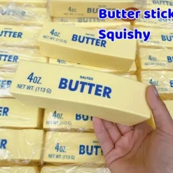 2 Pack Butter Stick Squishy Toys Soft Slow bounce Finger-licking Fun Toy For Adults