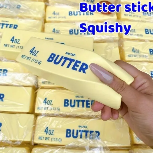 2 Pack Butter Stick Squishy Toys Soft Slow bounce Finger-licking Fun Toy For Adults