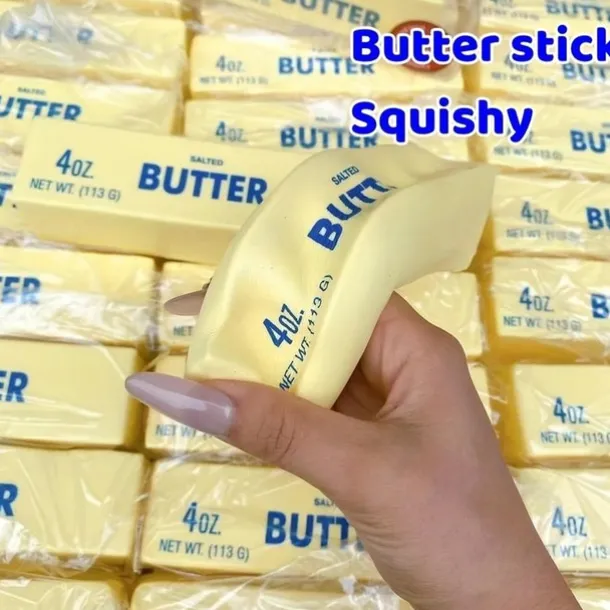 2 Pack Butter Stick Squishy Toys Soft Slow bounce Finger-licking Fun Toy For Adults