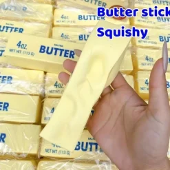 2 Pack Butter Stick Squishy Toys Soft Slow bounce Finger-licking Fun Toy For Adults