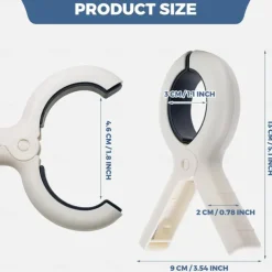 4 Pack Extra Large Beach Towel Clips,5.1 Inch Towel Clips for Beach Chairs Cruise Heavy Duty, Towel Holder Clips for Clothes Pool Boat, 2 Colors Khaki and Blue